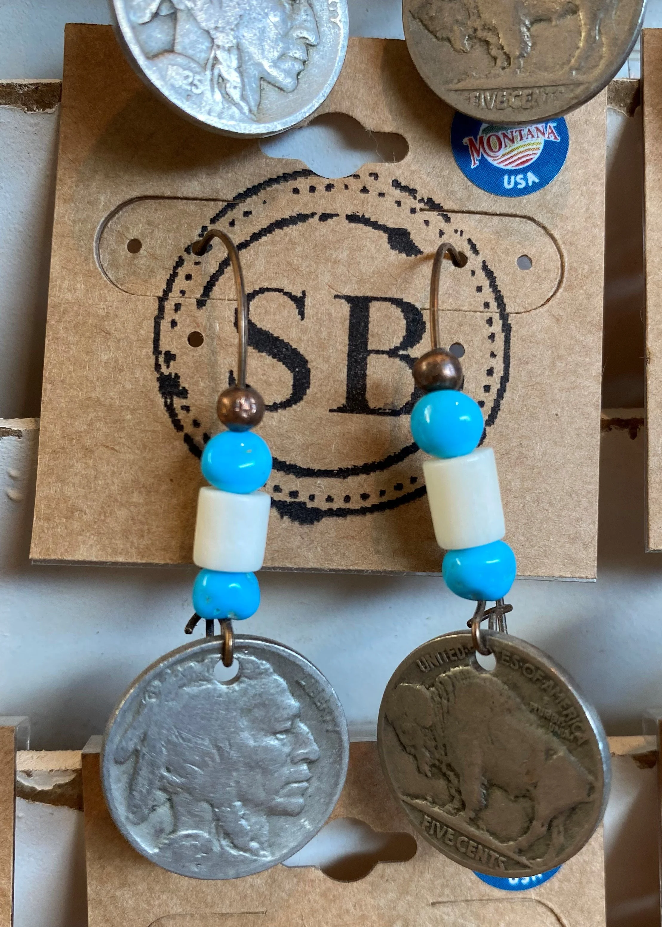 Buffalo sales nickel earrings